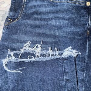 Zara Men's Dark Blue Distressed Skinny Jeans